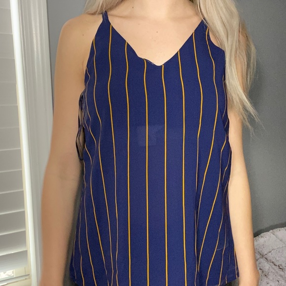 Blue & Orange Striped Tank - Picture 2 of 4